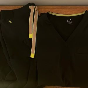 Medelita black straight leg scrubs. Size S